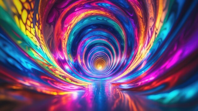 Beautiful abstract background featuring a multicolor tunnel.