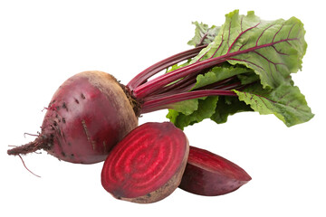 Beetroot with leaves and slices