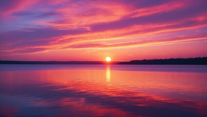 Naklejka premium Background of colorful sky concept featuring a dramatic sunset with an orange sky and clouds.