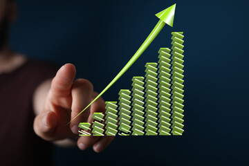 Illustrates growth, progress, and financial success. Ideal for business, finance, and investment...