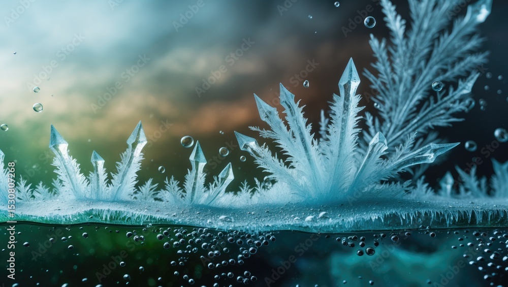 Poster abstract background featuring frost on the window.