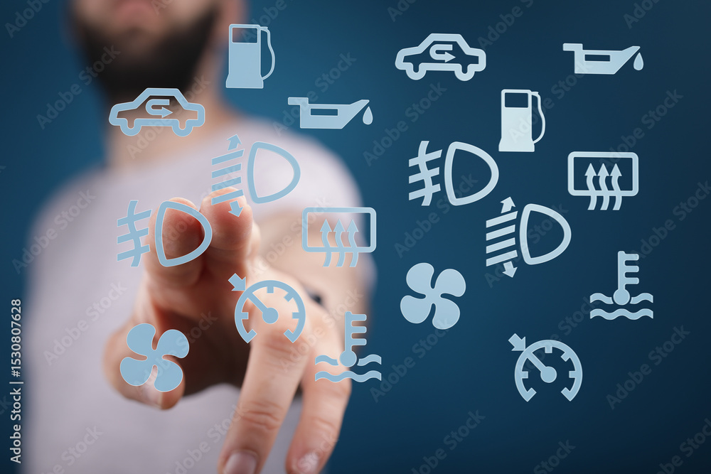 Aufkleber Learn to identify and understand common car dashboard warning lights and symbols.
