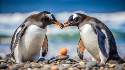 Penguins on the rocks