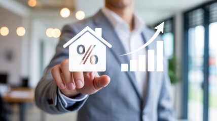 Projected real estate investment growth displayed on a touch screen.
