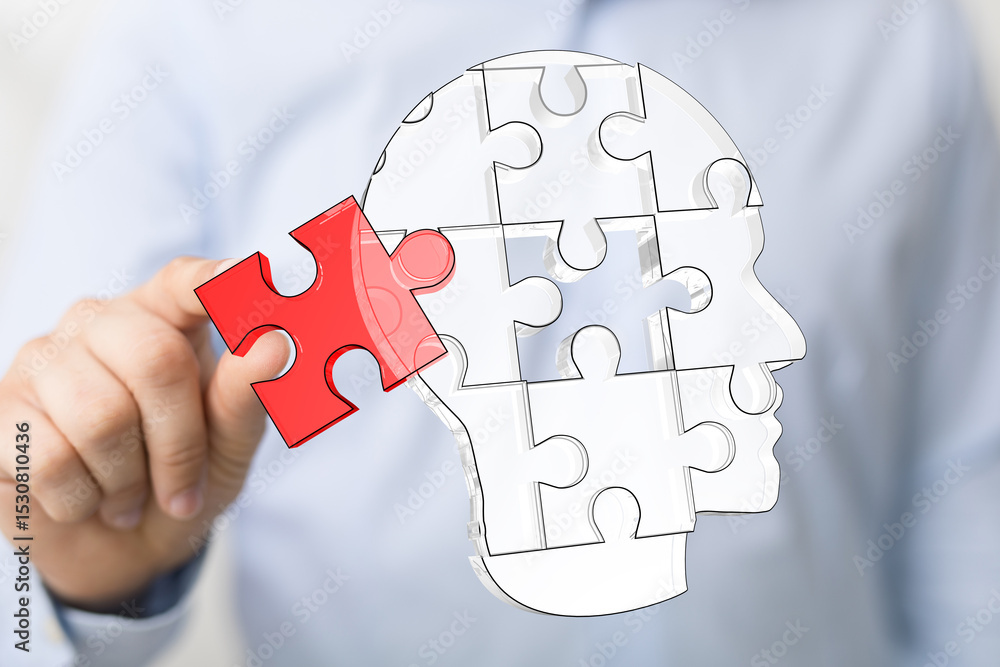 Poster abstract image representing problem-solving, critical thinking, and mental wellbeing. perfect for ps