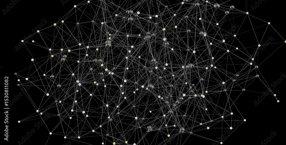 Poster Stock photo of an abstract network.  Ideal for technology, connection, and data visualization.
