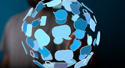 Conceptual image of a global communication network.  Ideal for social media, technology, and...