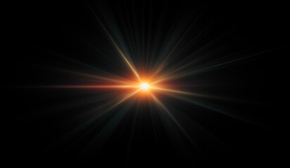 Light flare, Glowing light explodes. Light effect.