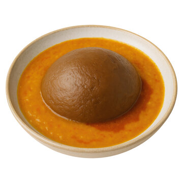 Delicious Amala with Gbegiri Soup in a White Ceramic Bowl for Traditional Cuisine