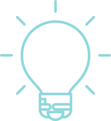 Light On Bulb  In  Outline Icon