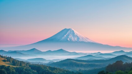 Fototapeta premium A vertical shot of Mount Hood during sunset with ample copy space.