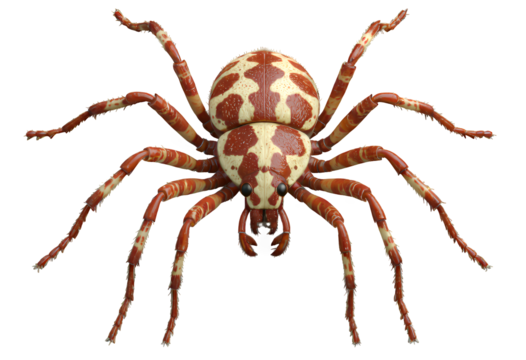 Terracotta Spider, Clear Background, Halloween Cutout Design Element