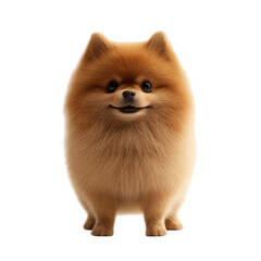 Obraz premium Cute Pomeranian Dog Portrait on Transparent Background.