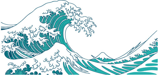 wave vector art design, illustration, ocean