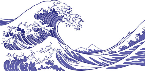 abstract blue background, wave vector art, illustration
