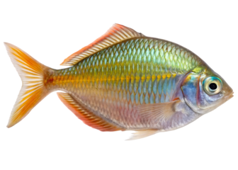 Iridescent yellow-green fish close-up