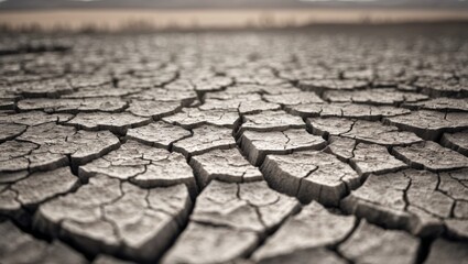Cracked earth texture showing dry, parched soil surface with deep fissures and desiccated appearance.