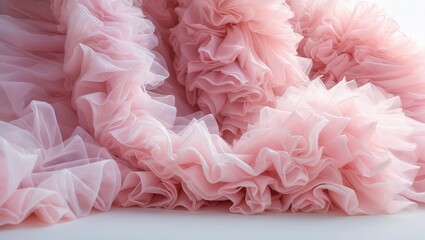 Beautiful soft pink background mesh fluffy fabric