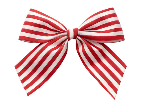 Red striped bow festive decor