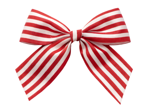 Red striped bow festive decor