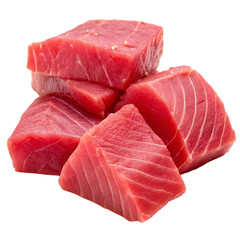 raw tuna chunks close-up