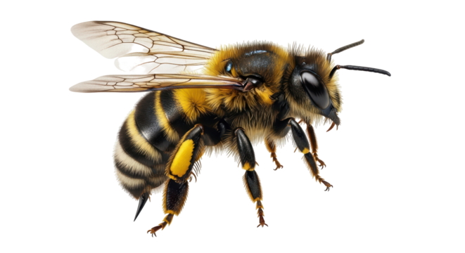 Isolated Detailed Honey Bee
