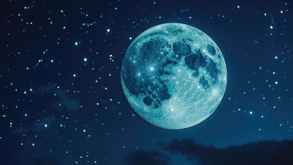 A cold moon appears in the background set against a night sky.