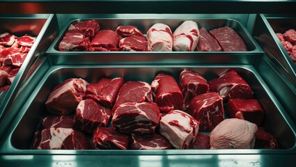 A substantial quantity of fresh meat is being sold in supermarkets.