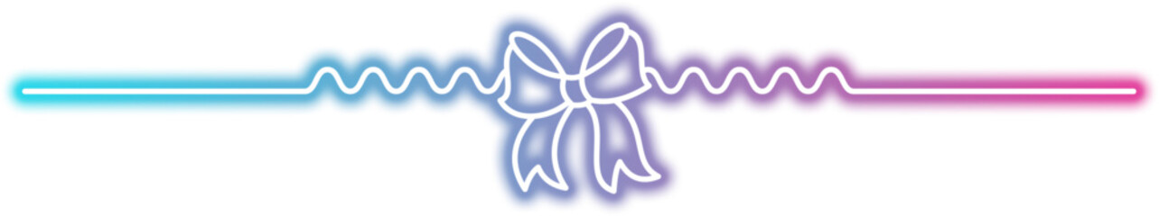 Neon Bow Knot Line Border