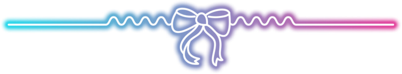 Neon Bow Knot Line Border