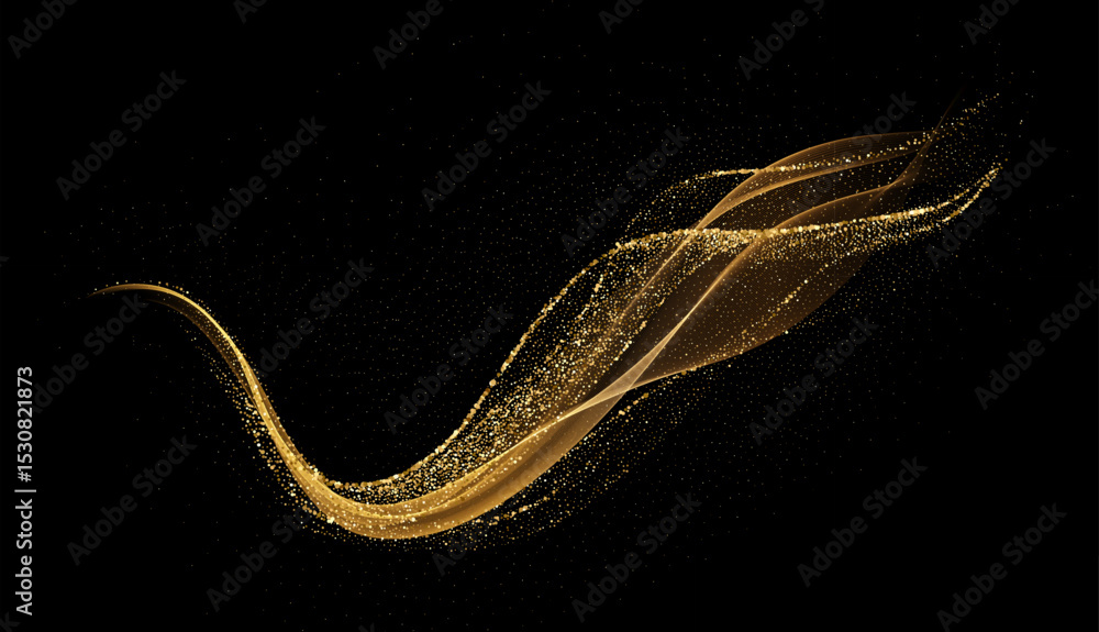 Aufkleber Abstract shiny color gold wave design element. Vector illustration. Merry Christmas and Happy New Year Background. BG for invitation and greeting card