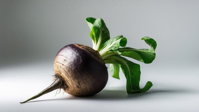 Black radish isolated on white background n, featuring a crisp and clean presentation.