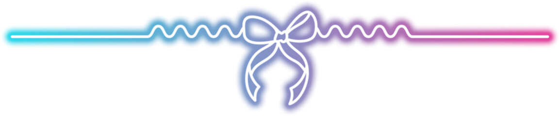 Neon Bow Knot Line Border