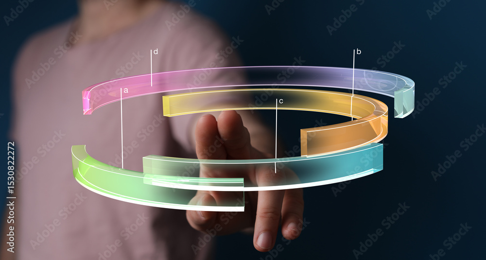 Poster abstract graphic showing colorful data chart. perfect for business, technology, and finance concepts