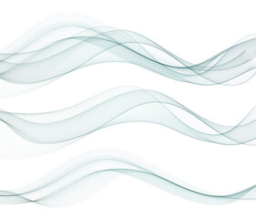 Abstract Background, Transparent Blue Waved Lines. Soft Gray Monochrome Smoke Wave BG. Colorful Gradient Flowing Wavy Lines. Vector illustration.