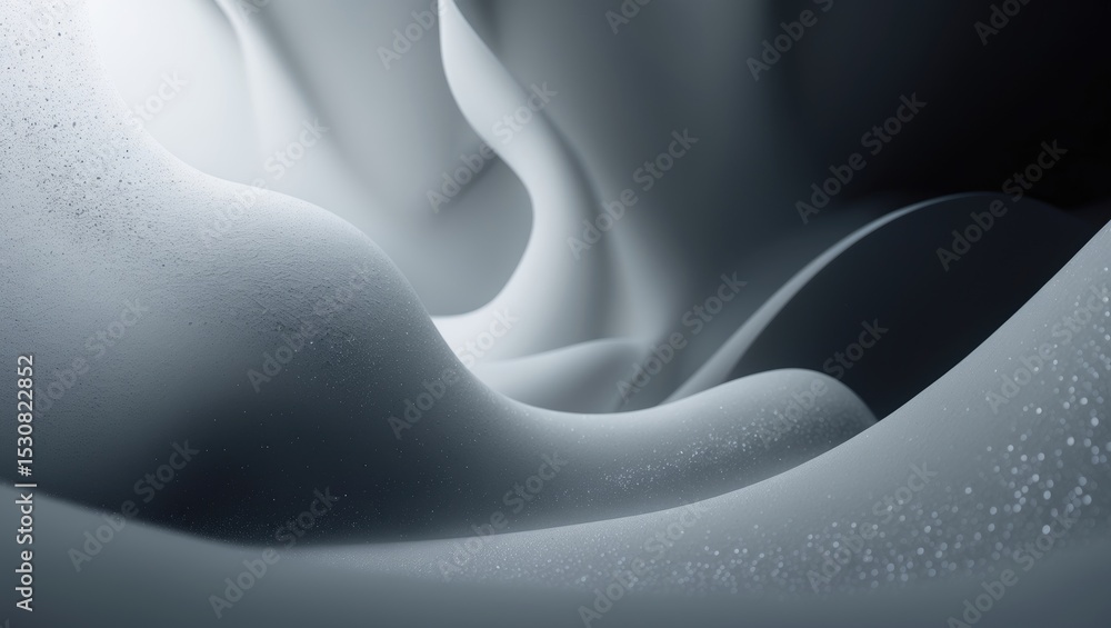 Poster black particles explosion isolated on white background with dynamic motion.