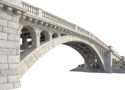 White Stone Bridge, Transparent Cutout, Elegant Design