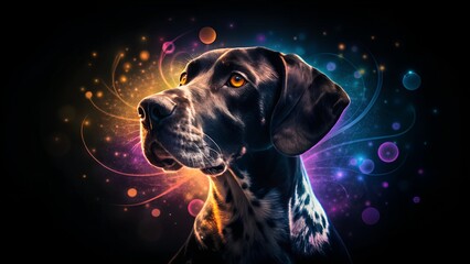 "Dalmatian in Cosmic Glow"