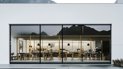 Modern Restaurant with Mountain View