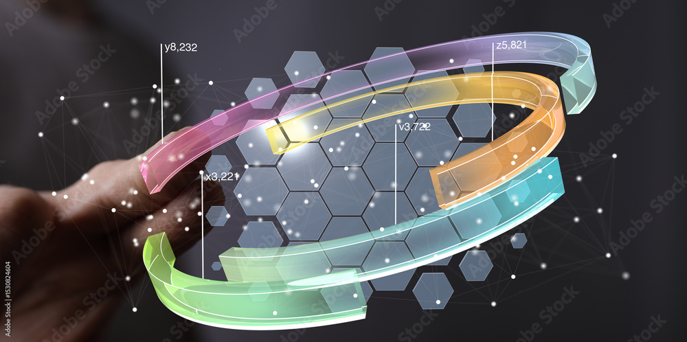 Aufkleber Abstract image of data visualization, perfect for technology, finance, and analytics concepts.