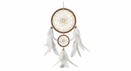 Bohemian Dream Catcher: White Feather Wall Hanging Decor
