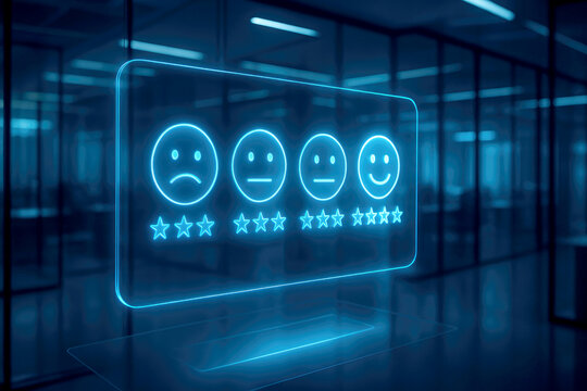 Customer feedback survey emojis stars rating - Powered by Adobe