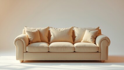 Comfortable and stylish sofa isolated on white background with a clean and modern appearance