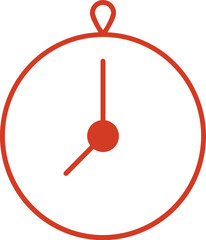 Wall Clock  In Outline Icon