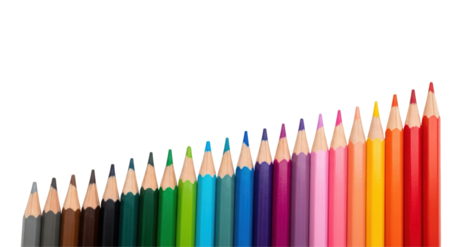 Isolated Colorful Pencils