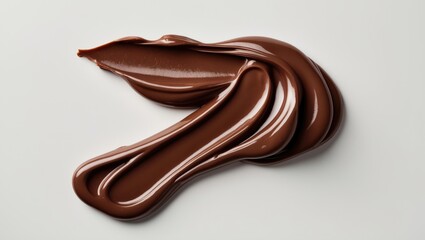 Cream chocolate spreading isolated over white background. Food background suitable for your design.