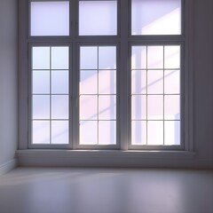 Frosted lilac-tinted glass reflecting soft winter light in a silent room.