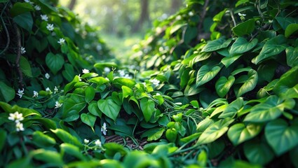 Creeping spinach plant featuring a flower