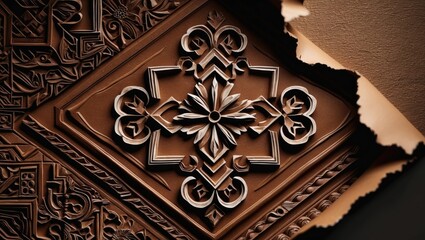 Creative image of arabic background featuring beige arab geometric decoration with a retro design.