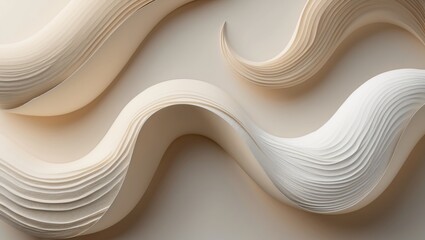 Creative wavy texture pattern wall decoration crafted with leather panels.